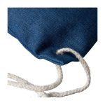 Rugzaktas van gerecycled denim met naturel koordsluiting tiende weergave