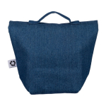 Oprolbare koeltas van gerecycled denim met klittenbandsluiting vierde weergave