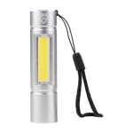 Oplaadbare aluminium zaklamp met 3 lichtstanden en polsbandje kleur zilver eerste weergave