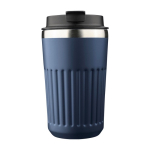 To-go beker van gerecycled roestvrij staal, dubbelwandig 400 ml kleur blauw eerste weergave