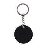 Ronde sleutelhanger van gerecycled roestvrij staal en rubber tweede weergave