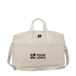 Koeltas met plooi en dubbele verstelbare handgrepen, inhoud 23 L kleur beige met jouw bedrukking