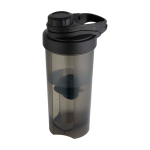 Sportfles van PP-plastic met mengbal en maataanduidingen 700 ml kleur zwart