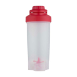 Sportfles van PP-plastic met mengbal en maataanduidingen 700 ml kleur rood tweede weergave voorkant