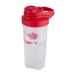 Sportfles van PP-plastic met mengbal en maataanduidingen 700 ml kleur rood