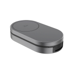 Compacte, opvouwbare ecologische 3-in-1 oplader met USB-C-ingang 25W kleur grijs zesde weergave