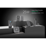 Compacte, opvouwbare ecologische 3-in-1 oplader met USB-C-ingang 25W kleur grijs sfeer weergave