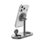 Ecologische 3-in-1 magnetische draadloze bureaulader 25W kleur grijs vierde weergave