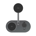 Ecologische 3-in-1 magnetische draadloze bureaulader 25W kleur grijs zesde weergave