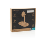 Ecologische 3-in-1 magnetische draadloze bureaulader 25W kleur grijs weergave met doos