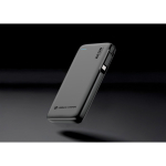 Externe batterij met intrekbare kabel en laadindicator 10.000 mAh kleur zwart sfeer weergave