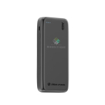 Eco powerbank met intrekbare kabel 45W 20.000 mAh kleur zwart weergave met logo