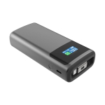 Powerbank met laadindicator en intrekbare kabel 45W 10.000 mAh kleur grijs derde weergave