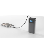Powerbank met laadindicator en intrekbare kabel 45W 10.000 mAh kleur grijs vijfde weergave