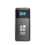 Powerbank met laadindicator en intrekbare kabel 45W 10.000 mAh kleur grijs met afdrukgebied