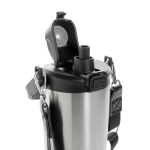 Thermosfles van gerecycled roestvrij staal met koord 600 ml kleur zilver zesde weergave