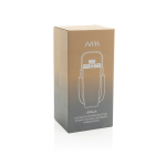 Thermosfles van gerecycled roestvrij staal met koord 600 ml kleur zilver weergave met doos