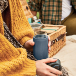 Thermische glazen reisbeker met siliconen hoes Black & Blum 340 ml kleur grijs