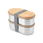 Set luchtdichte lunchboxen met deksel-snijplank Black & Blum 1L kleur grijs
