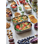 Set luchtdichte lunchboxen met deksel-snijplank Black & Blum 1L kleur grijs sfeer weergave 2