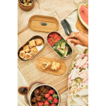 Set luchtdichte lunchboxen met deksel-snijplank Black & Blum 1L kleur grijs