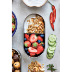 Set luchtdichte lunchboxen met deksel-snijplank Black & Blum 1L kleur grijs