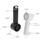 Milieuvriendelijke draagbare ventilator met oplaadbare batterij 2W 1.200 mAh kleur zwart