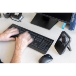 Oplaadbare bureauventilator met 3 snelheden 5W 1.200 mAh kleur zwart sfeer weergave