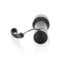 Compacte eco oplaadbare zaklamp met koord 1W 500 mAh kleur zwart vijfde weergave