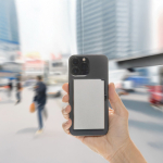 Magnetische aluminium kaarthouder voor je mobiel met RFID-blokkering kleur zilver sfeer weergave