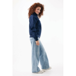 Unisex urban jack medium fit met rits en voering 95 g/m² Iqoniq Odin kleur marineblauw