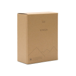 Lunchbox van gerecycled roestvrij staal met elastische band 750ml kleur zwart weergave met doos