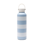 Lekvrije thermofles met stranddesign en draaglus 600ml kleur lichtblauw