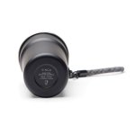 RVS reisbeker van gerecycled staal met bekers binnenin 450ml kleur zwart vijfde weergave