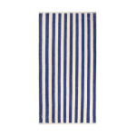 Strandhanddoek van gerecycled katoen met tweekleurige strepen 450 g/m² 80 x160 cm kleur marineblauw