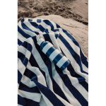 Strandhanddoek van gerecycled katoen met tweekleurige strepen 450 g/m² 80 x160 cm kleur marineblauw sfeer weergave 3