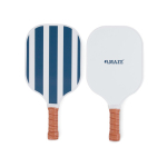Pickleballset met houten rackets en bal om te spelen kleur marineblauw weergave met logo