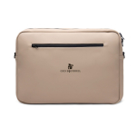 2-in-1 convertible rugzak van gerecycled polyester voor 15” laptop kleur ivoor weergave met logo