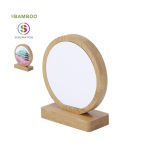 Ronde bamboe herdenkingsplaat met dubbele magneet