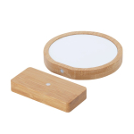 Ronde bamboe herdenkingsplaat met dubbele magneet vierde weergave