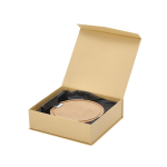 Ronde houten trofeeplaat met zwarte glazen voet vierde weergave