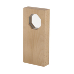 Achthoekige trofeeplaat van hout en glas voor erkenning tweede weergave