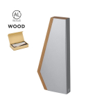 Trofeeplaat met houten voet en front van gerecycled aluminium