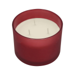 Geurkaars in glazen pot met drie lonten in meerdere geuren kleur rood  negende weergave