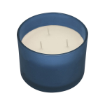 Geurkaars in glazen pot met drie lonten in meerdere geuren kleur marineblauw  negende weergave