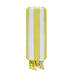 Gestreepte handdoek van gerecycled katoen met franjes kleur geel  negende weergave