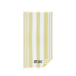 Gestreepte handdoek van gerecycled katoen met franjes met jouw bedrukking