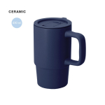 Keramische to-go beker met schuifdeksel en matte afwerking