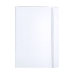 A5-notitieboek gelijnd met omslag van gerecycled kunstleer kleur wit  negende weergave