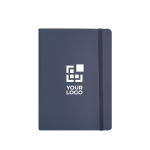 A5-notitieboek gelijnd met omslag van gerecycled kunstleer met jouw bedrukking